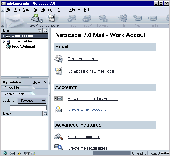 Netscape IMAP mail screenshot