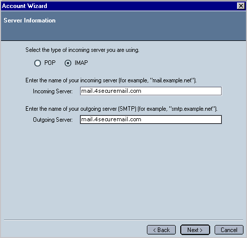 Netscape IMAP mail screenshot