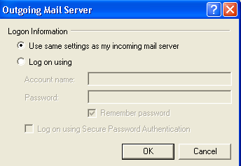 Outlook 2000 IMAP mail screenshot